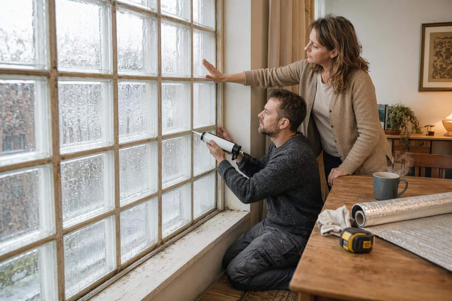 isolation paves de verre contre froid