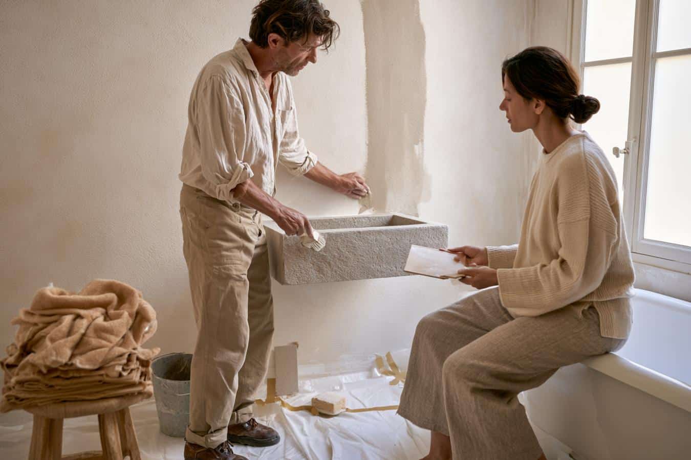 peinture chaux salle de bain